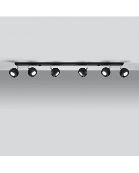 Plafon OCULARE 6L czarny Sollux SL.0448