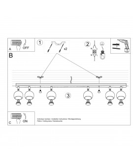 Plafon OCULARE 6L czarny Sollux SL.0448