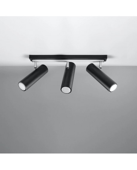 Plafon DIREZIONE 3 czarny Sollux SL.0501