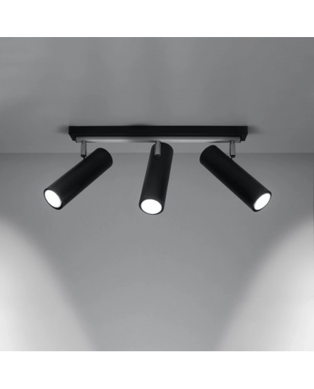 Plafon DIREZIONE 3 czarny Sollux SL.0501