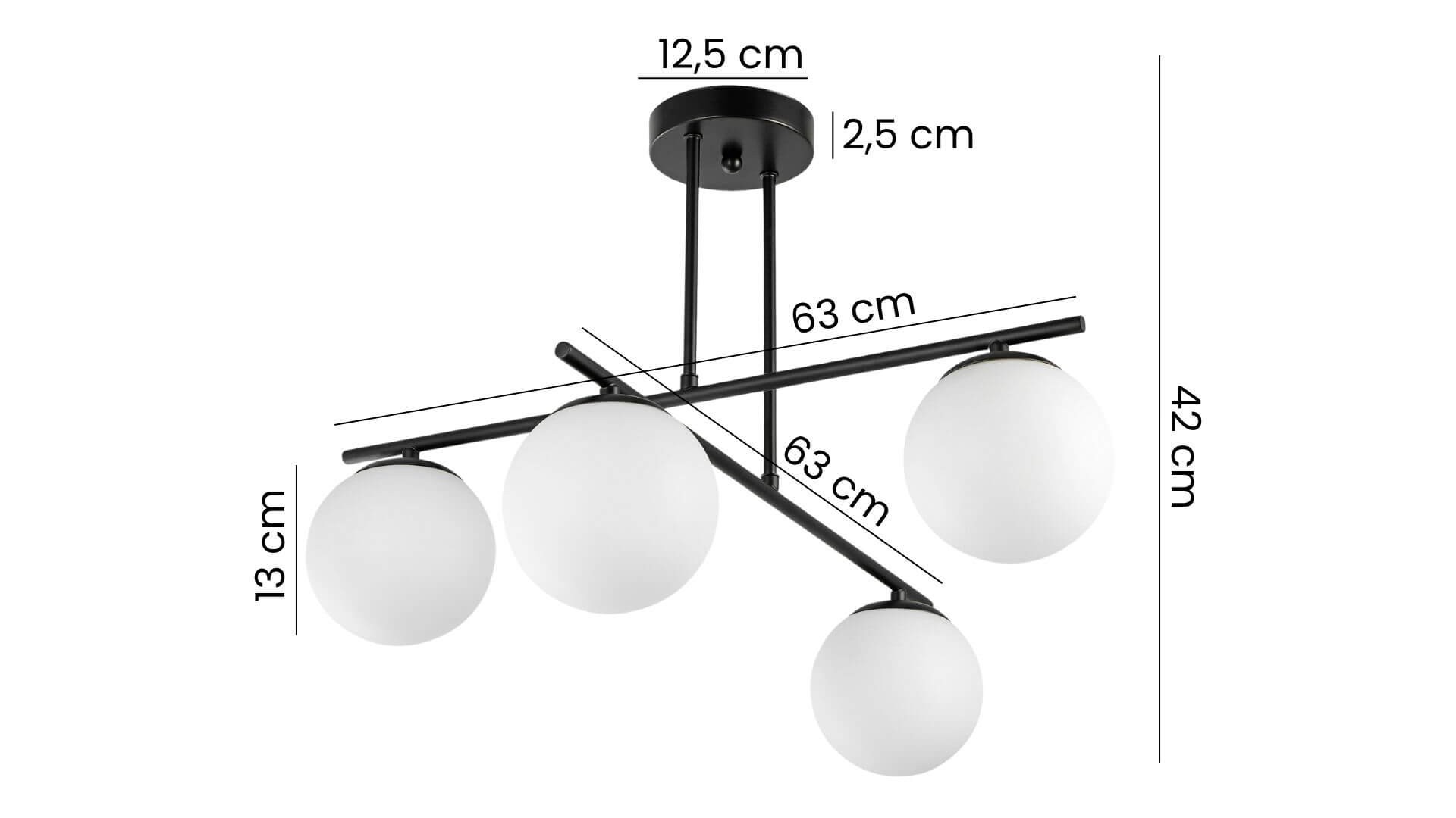 czarna lampa sufitowa Ledo od producenta Lampit o szerokości 63 cm idealna do oświetlenia salonu lub kuchni