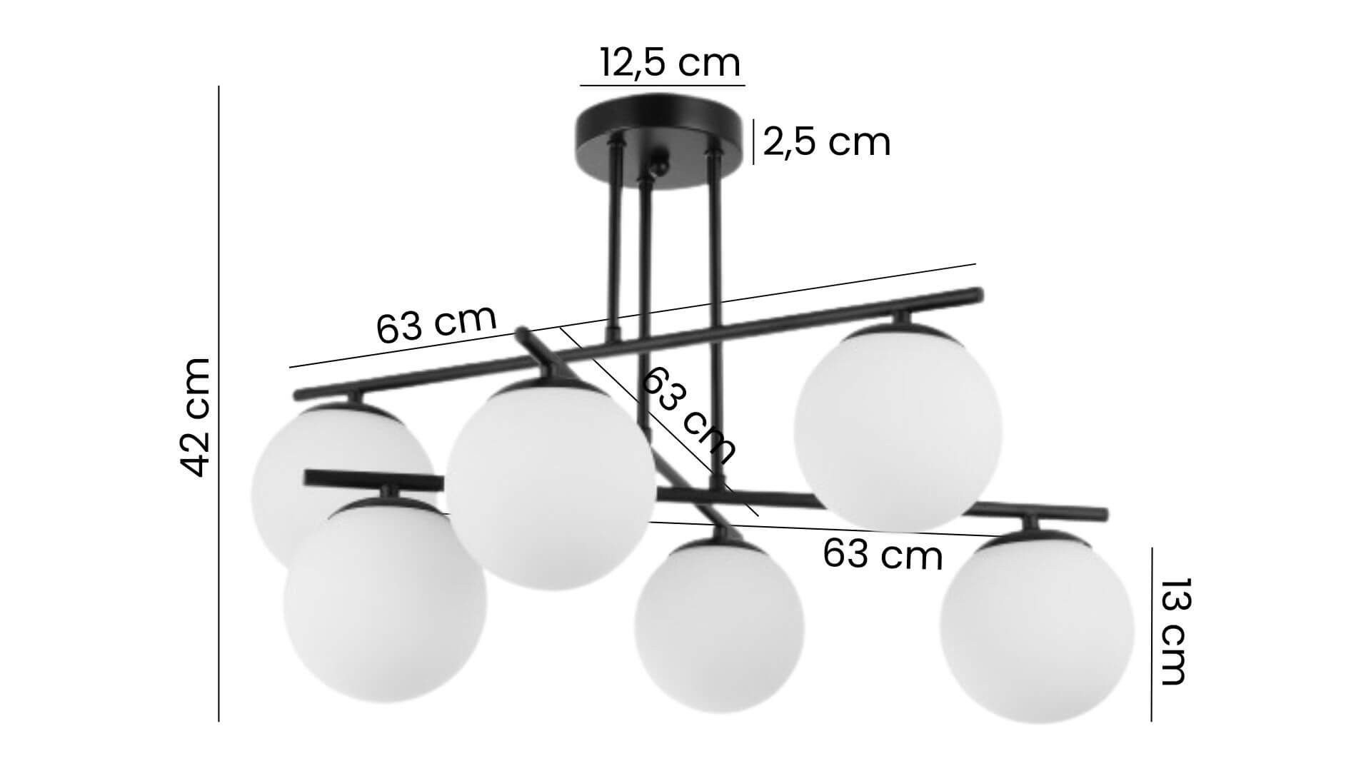 lampa sufitowa model Ledo 6 producenta Lampit szerokość 63 cm idealna jako główne oświetlenie do salonu