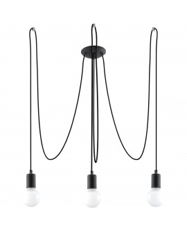 Żyrandol EDISON 3 czarny Sollux SL.0370