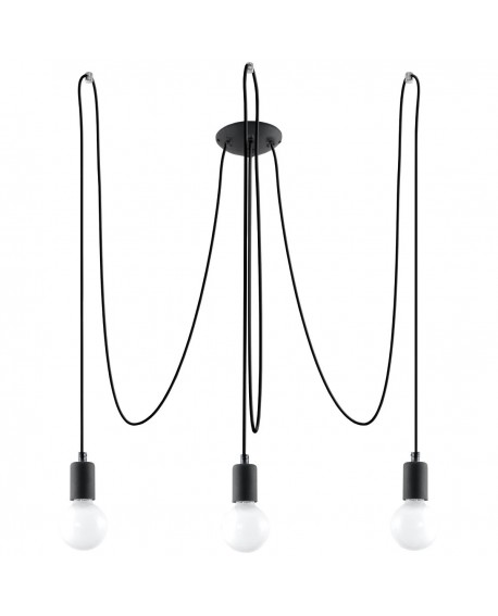 Żyrandol EDISON 3 czarny Sollux SL.0370