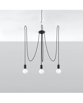 Żyrandol EDISON 3 czarny Sollux SL.0370