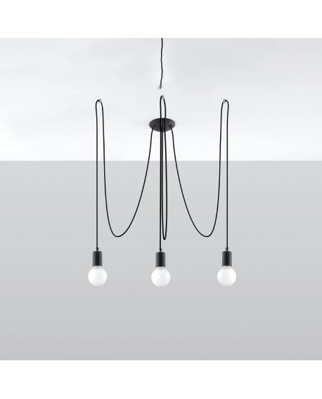 Żyrandol EDISON 3 czarny Sollux SL.0370