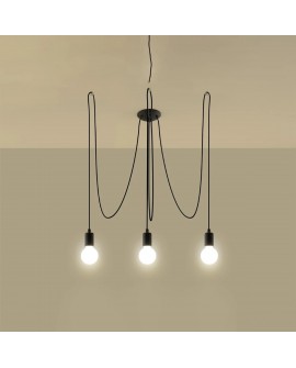 Żyrandol EDISON 3 czarny Sollux SL.0370