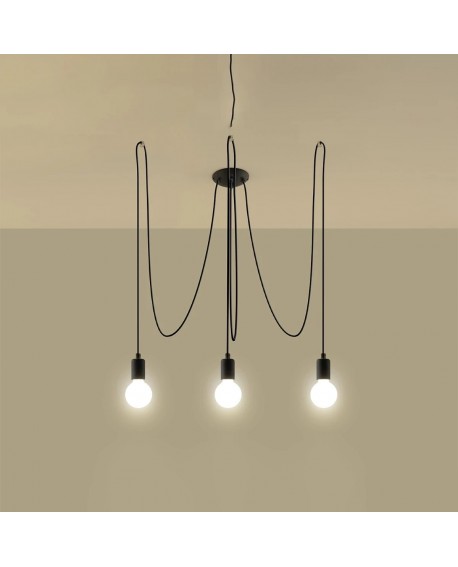 Żyrandol EDISON 3 czarny Sollux SL.0370