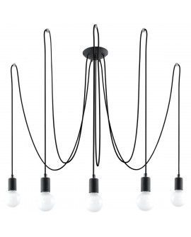 Żyrandol EDISON 5 czarny Sollux SL.0371