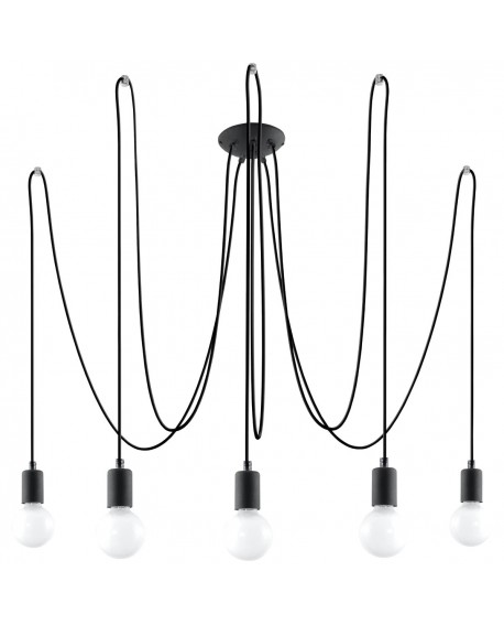Żyrandol EDISON 5 czarny Sollux SL.0371