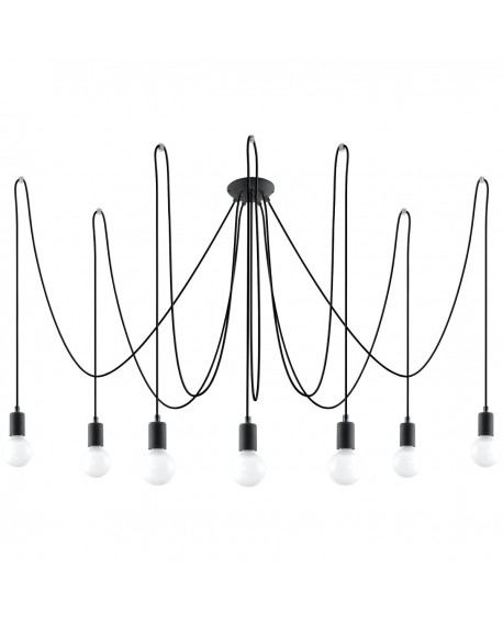 Żyrandol EDISON 7 czarny Sollux SL.0372