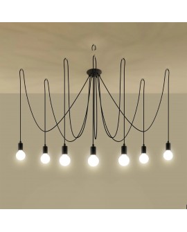 Żyrandol EDISON 7 czarny Sollux SL.0372