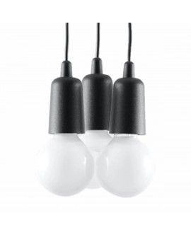 Lampa wisząca DIEGO 3 czarna Sollux SL.0573