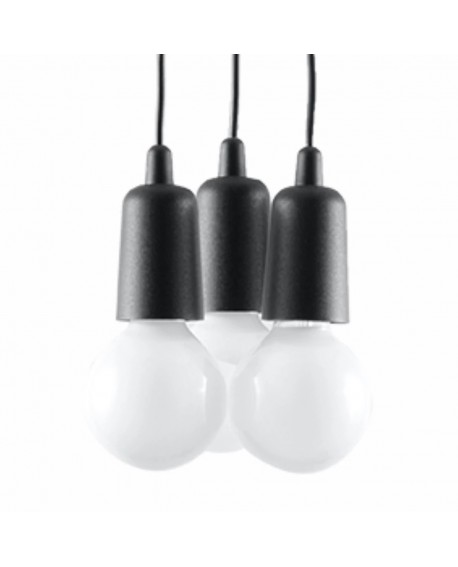 Lampa wisząca DIEGO 3 czarna Sollux SL.0573