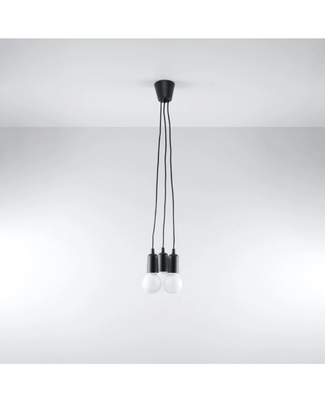 Lampa wisząca DIEGO 3 czarna Sollux SL.0573