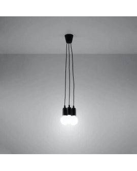 Lampa wisząca DIEGO 3 czarna Sollux SL.0573