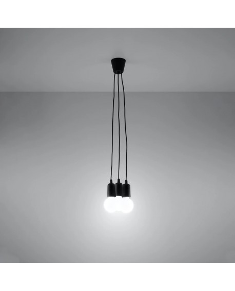 Lampa wisząca DIEGO 3 czarna Sollux SL.0573