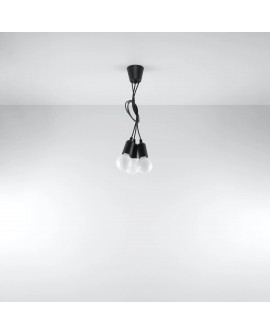 Lampa wisząca DIEGO 3 czarna Sollux SL.0573
