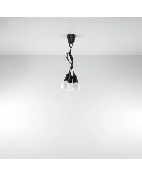 Lampa wisząca DIEGO 3 czarna Sollux SL.0573