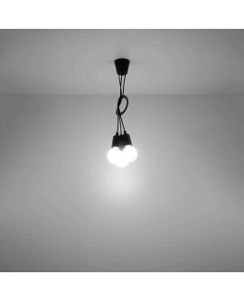Lampa wisząca DIEGO 3 czarna Sollux SL.0573