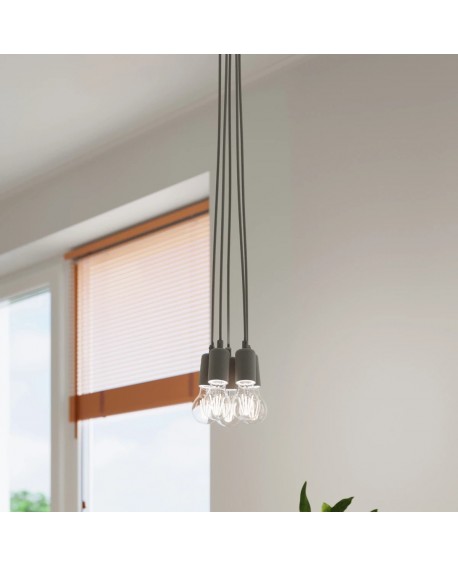 Lampa wisząca DIEGO 3 szara Sollux SL.0576