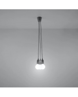 Lampa wisząca DIEGO 3 szara Sollux SL.0576