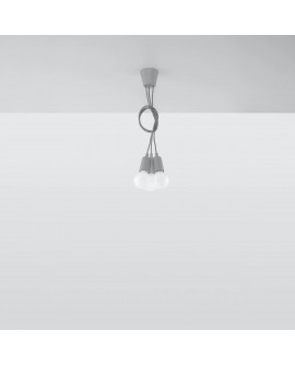 Lampa wisząca DIEGO 3 szara Sollux SL.0576