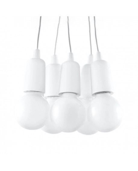 Lampa wisząca DIEGO 5 biała Sollux SL.0571