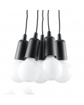 Lampa wisząca DIEGO 5 czarna Sollux SL.0574