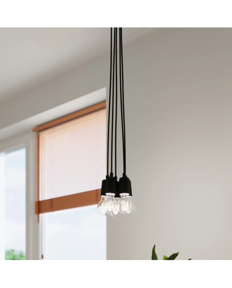 Lampa wisząca DIEGO 5 czarna Sollux SL.0574