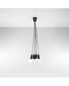 Lampa wisząca DIEGO 5 czarna Sollux SL.0574