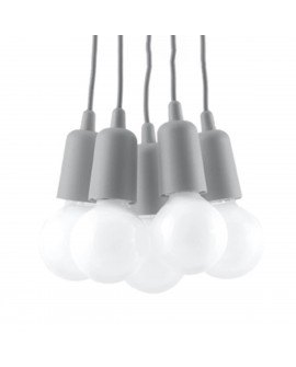 Lampa wisząca DIEGO 5 szara Sollux SL.0577