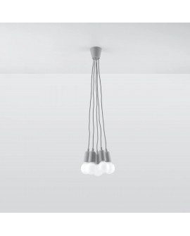 Lampa wisząca DIEGO 5 szara Sollux SL.0577