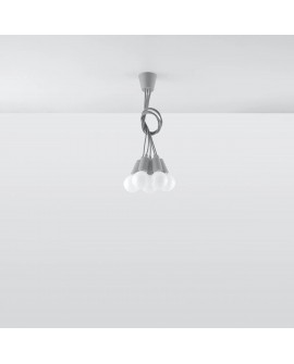 Lampa wisząca DIEGO 5 szara Sollux SL.0577