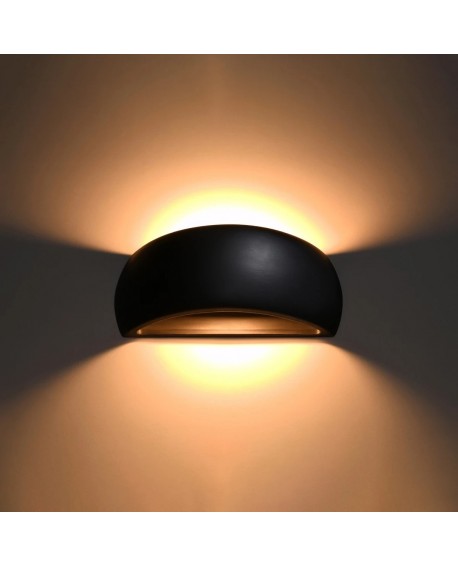 Kinkiet ceramiczny PONTIUS czarny Sollux SL.0876