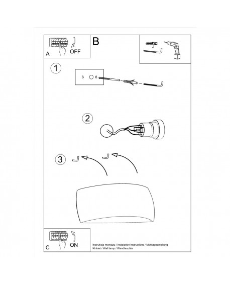 Kinkiet ceramiczny PONTIUS czarny Sollux SL.0876