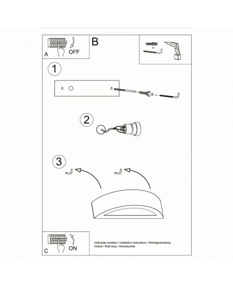 Kinkiet ceramiczny ATENA szary Sollux SL.0873