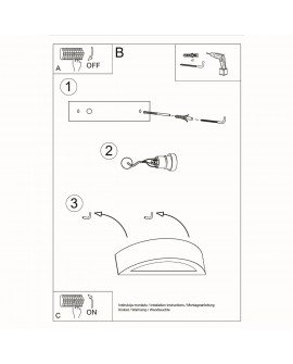 Kinkiet ceramiczny ATENA czarny Sollux SL.0874