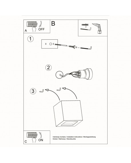 Kinkiet ceramiczny LEO szary Sollux SL.0871