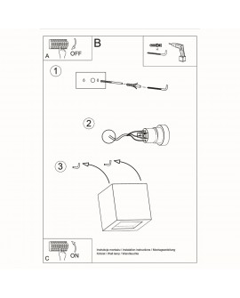 Kinkiet ceramiczny LEO czarny Sollux SL.0872