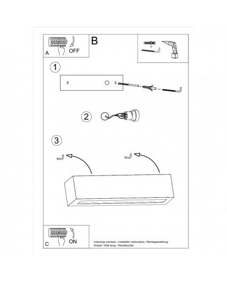Kinkiet ceramiczny VEGA szary Sollux SL.0877