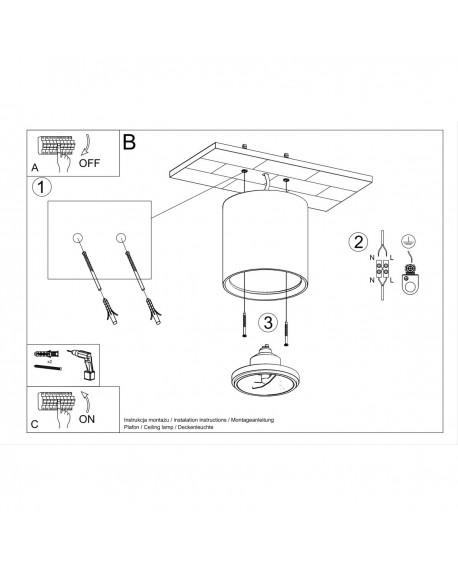 Plafon ceramiczny KALU Sollux SL.0841