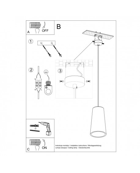 Lampa wisząca ceramiczna GULCAN Sollux SL.0849