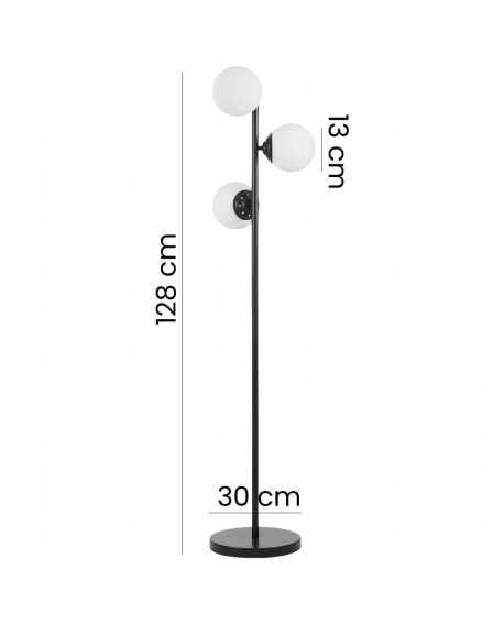 LAMPA STOJĄCA PODŁOGOWA CZARNA FINO W3 LUMINA DECO