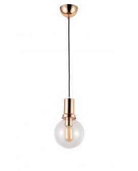 NOWOCZESNA LAMPA WISZĄCA PRZEZROCZYSTO-ZŁOTA DORITO D15 LUMINA DECO