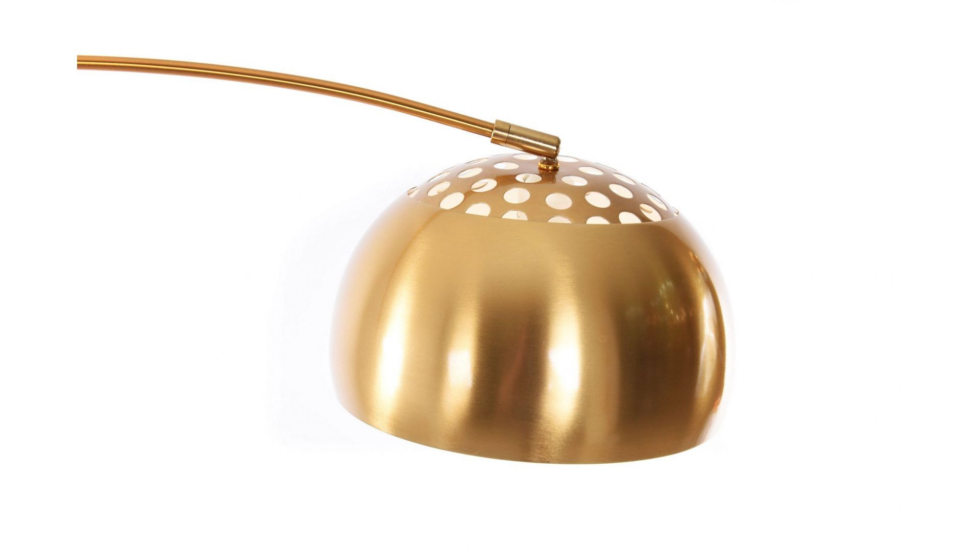 Zbliżenie na klosz złoty szczotkowany lampy stojącej AZURRO B1 Lumina Deco