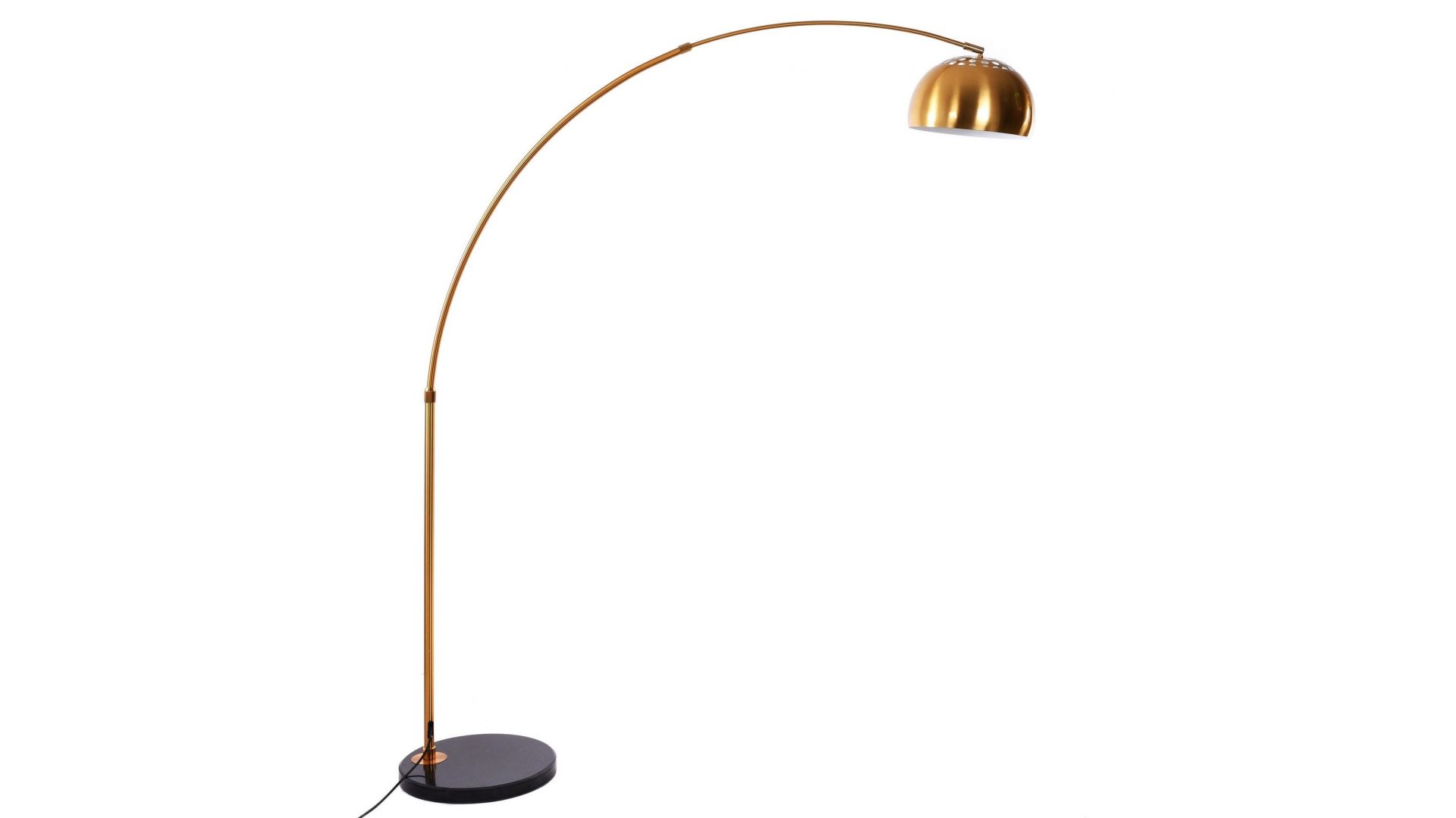 Regulowana lampa stojąca AZURRO B1 z metalowym kloszem w ciepłym odcieniu złota szczotkowanego
