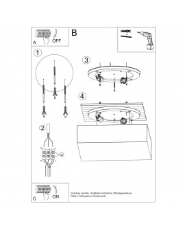 Plafon HORUS 45 czarny Sollux SL.0139