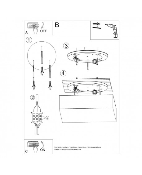 Plafon HORUS 45 biały Sollux SL.0141