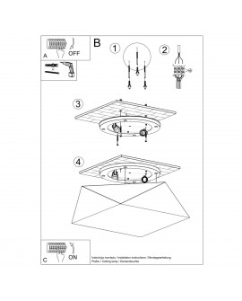 Plafon HEXA 35 biały Sollux SL.0689